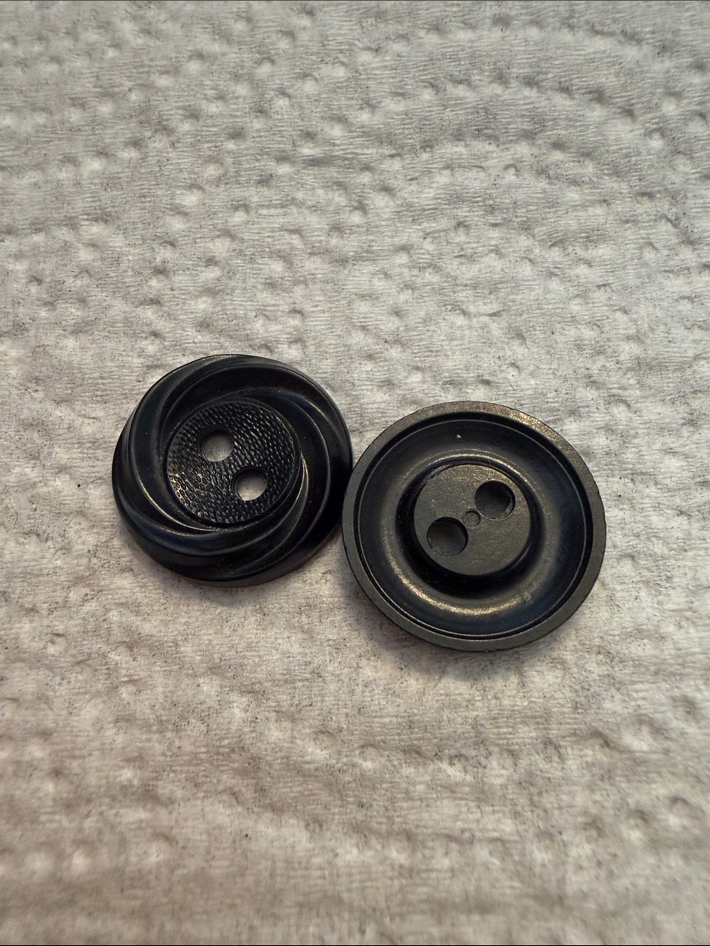 Black Decorative 2-Hole Buttons - Set of 2